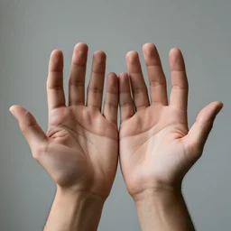 photo of two hands with their fingers open
