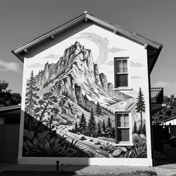street art mural on a white house