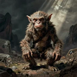 gnoll, vintage sci - fi art, by ed emschwiller