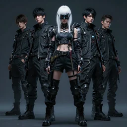 very cool girl white hair girl with mask, streetwear, techwear, cyberpunk style outfit, full body, nose piercing, detailed portrait, intricate complexity, by greg rutkowski, james jean, artgerm, ross tran, conrad roset, takato yomamoto, ilya kuvshinov. 4 k, beautiful, cinematic dramatic atmosphere