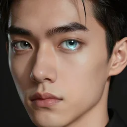 man's face with a see - through cybernetic glass eye, hyperdetailed, realistic, high - resolution illustration that slightly looks like a comic character