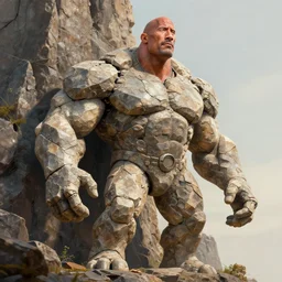 beautiful cottagecore Dwayne Johnson as The Rock is made entirely out of jagged rock material, blending into a rocky cliff, rock golem elemental, elegant, highly detailed, digital painting, artstation, concept art, smooth, sharp, focus, illustration, art by artgerm and greg rutkowski