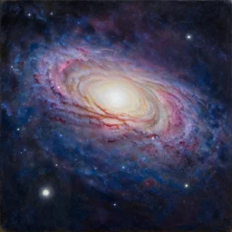 “A galaxy by Simon Stålenhag and Claude Monet, oil on canvas”