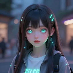 portrait cute lady streetwear face on details base digital painting bioluminance by yuumei devianart, by shardula, artworks octane render 8 k 2 2 2 2