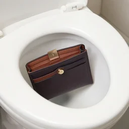 wallet inside toilet