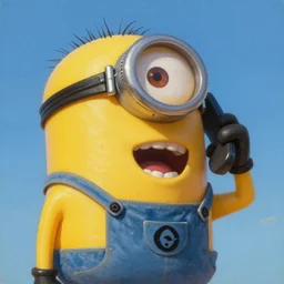 an epic painting minion, yelling to the phone, oil on canvas, perfect composition, golden ratio, beautiful detailed, photorealistic, digital painting, concept art, smooth, sharp focus, illustration, artstation trending, octane render, unreal engine