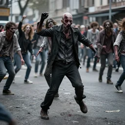 zombies with no heads dancing in the street