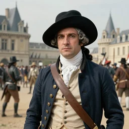 portrait photograph fashion editorial in french revolution storming of the Bastille. hyperrealistic. detailed. depth of field. high definition. 8k. photography.