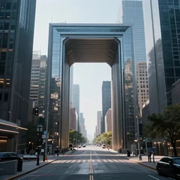 professional photo of portal to another dimension inside a city, ultra detailed, realistic, 4 k, computer art, dslr photo