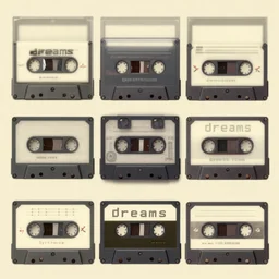 screenshot from the playstation 4 game \ dreams \. synthwave, cassette aesthetic, dusty old tapes, retro style. beige, old gray, and crt color scheme.