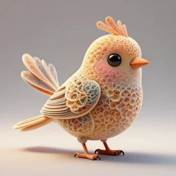 a beautifull intricate cute 3 d bird made of fractal, unreal engine, wide shot, by octane render by, ellen jewett