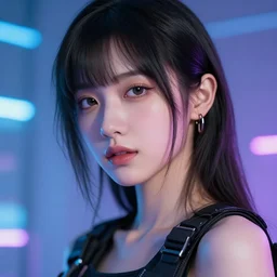 beautiful portrait of a cyberpunk female