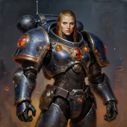 character portrait cyberpunk starcraft terran warhammer 4 0 k space marine tech priest warrior princess ( ( ( ( ( ( ( ( totally definitely not negative no not mona lisa inspired ) ) ) ) ) ) ), beksinski character design, painting by gaston bussiere, katsuya terada, frank frazetta, tom of finland, trending on artstation