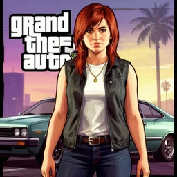 Dolores o'Riordan in Grand Theft Auto 5 cover art, epic, 4k resolution, extremely detailed, very sharp, artstation, digital art, vibrant,