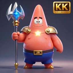 patrick the star the pure in armor with ashbringer, fine art, studio light, hd, 8 k