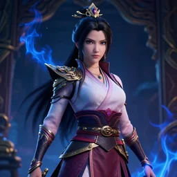 azula from avatar the last airbender posing, blue flames, dark atmosphere, cinematic shot, intricate, ornate, photorealistic, movie poster, ultra detailed, realistic, 1 0 0 mm, photography, octane, high definition, depth of field, realism, 8 k, artstation