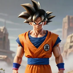 goku is gigachad, realistic render, unreal engine 5
