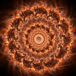 a cat sprouting new cats, l - system, flame fractal, recursive fractal, apophysis av 8 k uhd