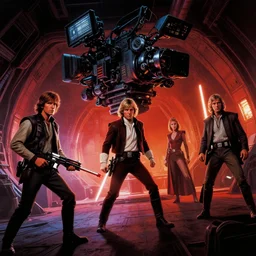 7 0 mm film still from star wars the empire strikes back, battle in a rebel base, interior shot, vibrant, high contrast, dramatic camera angle, rich deep lighting, ralph mcquarrie, syd mead, octane, digital art, detailed illustration, concept art