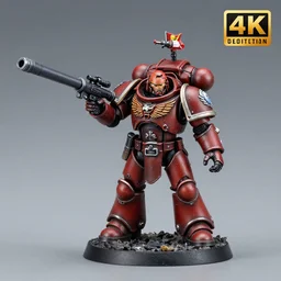 8 0 mm resin detailed miniature of a warhammer 4 0 k space marine with an incredible long sniper barrel, product introduction photos, 4 k, full body,