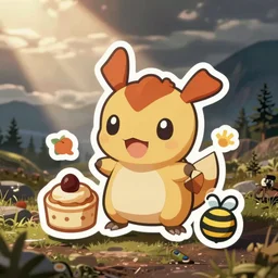 cute miss mascot chartor chartor torkoal food sticker art, cronobreaker, beeple game icon
