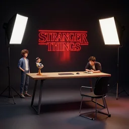stranger things studio lighting digital art station unreal engine render by ian sprigger and popularity _ choi and nixeu