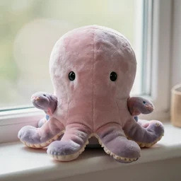 oldin sitting by a window, octopus, squishmallows, kellytoy
