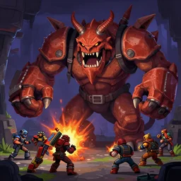 terraria boss fighting gameplay concept art by simon stålenhag, high quality,4k resolution