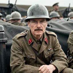 a photograph of walter white in the trenches of ww 2