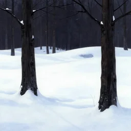 stark minimalist charred wooded snowdrift landscape by bill watterson from mulan ( 1 9 9 8 )