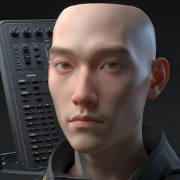 elektron monomachine, masterpiece. rendered in blender, ultra realistic, smooth shading, ultra detailed, high resolution, cinematic, unreal 6, perfect face, cyberpunk, fine details, studio lighting, subtle shadows, art by katsuya terada, photorealism, hyper realism, octane render, hyper detailed, canon eos r 3, f / 1. 4, iso 2 0 0,