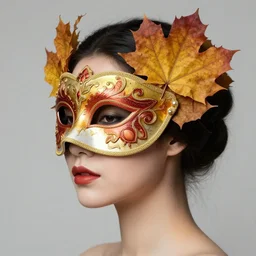 3 d goddess close - up profile portrait wearing a beautiful intricately detailed autumn mask, fall leaves, thistles, phoenix, dried plants, foxes, wind, creature, artwork by tooth wu and wlop and beeple and greg rutkowski
