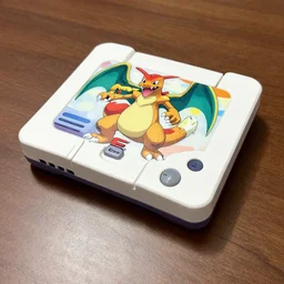a nintendo 64 console with a rayquaza theme, 4k photography