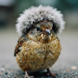a kiwi bird with a wooly hat, 35mm photograph