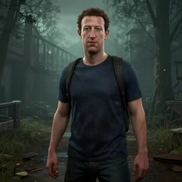 Screenshot of Mark Zuckerberg as a survivor in Dead By Daylight