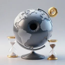 a black hole, inside a globe, mirrors, hourglass, ouroboros n - 8