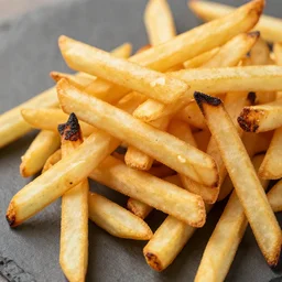 french fries pile, burnt