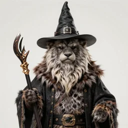 wizard wearing synthetic fur
