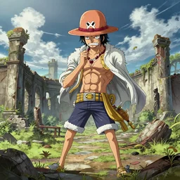 unique concept art for an abandoned ruin site by eiichiro oda, hyper-detailed