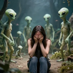 a zoo where humans are kept and exhibit by aliens, shocking, sadness