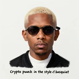 “ crypto punk in the style of basquiat ”