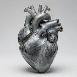 geometric sculpture of a human heart organ made of carved grey tinted glass, fractal 3 d structure, sculpted by barbara hepworth and naum gabo, shocking detail trending on artstation 8 k