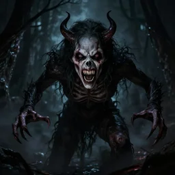 soul demons with pale skin and sharp teeth lunging towards the viewer and screeching in the dark, horror, wallpaper, creepy