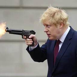boris johnson firing an uzi