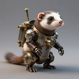 steampunk ferret - shaped robot, steampunk steam - powered bioshock ferret - shaped mechanical creature