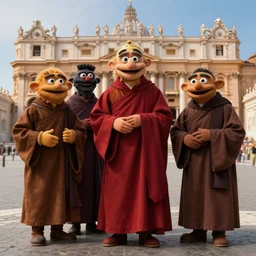 muppets monks in vatican looking like rasputin, au naturel, hyper detailed, digital art, trending in artstation, cinematic lighting, studio quality, smooth render, unreal engine 5 rendered, octane rendered, by sergey grechanyuk