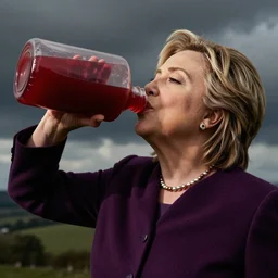 hillary clinton drinking gallon of blood