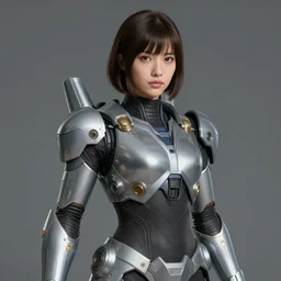 portrait of a woman wearing power armor by masamune shirow and moebius, trending on artstation, cgsociety