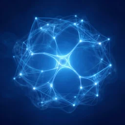 1 0 0 points connecting in a blue space, like neural connections, detailed, shutterstock