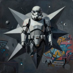 orbital drop shock trooper picture by Sachin Teng, asymmetrical, dark vibes, Realistic Painting , Organic painting, Matte Painting, geometric shapes, hard edges, graffiti, street art:2 by Sachin Teng:4